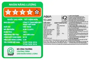 Tủ lạnh Aqua Inverter 189 lít AQR-T220FA(FB) màu đen
