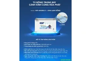 Tủ đông trưng bày Hòa Phát 280 lít HSF AD6280.C1 mặt kính