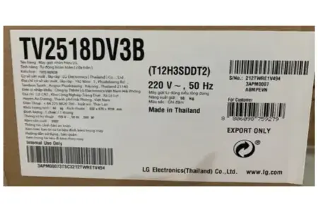 Máy giặt LG Inverter 18 kg TV2518DV3B