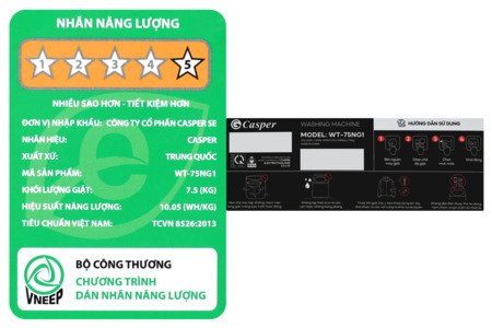 Máy giặt Casper 7.5 kg WT-75NG1