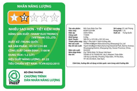 Nồi cơm cao tần Sharp 1.2 lít KS-IH122V-BK