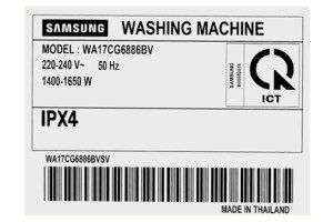 Máy giặt Samsung Inverter 17 kg WA17CG6886BVSV