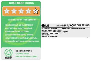 Máy giặt sấy LG AI DD Inverter giặt 11 kg - sấy 7 kg FV1411D4W