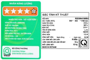 Tủ lạnh Samsung Inverter 307 lít RB30N4190BU/SV
