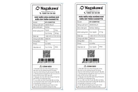 Máy lạnh âm trần Nagakawa 4 HP NT-C36R1T20