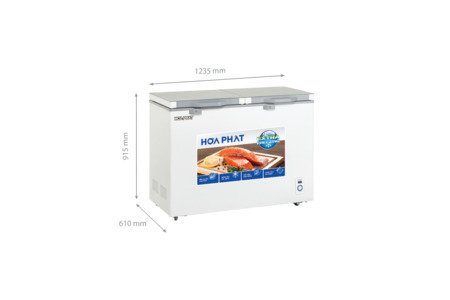 Tủ đông Hòa Phát cánh kính 2 ngăn 2 cánh HPF BD6245.T1