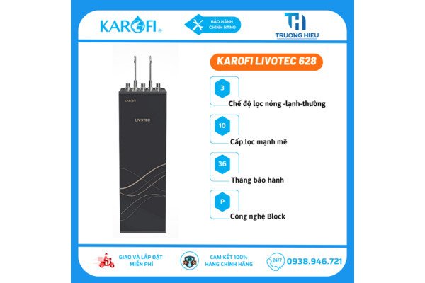 Máy lọc nước nóng lạnh Karofi Livotec 628