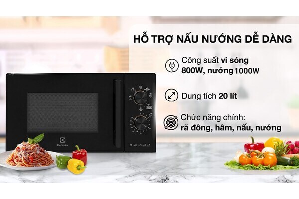 Lò vi sóng có nướng Electrolux EMG20K22B 20 lít