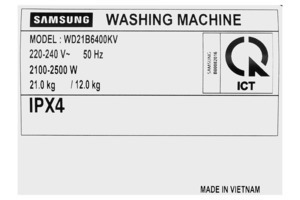Máy giặt sấy Samsung Bespoke AI Inverter giặt 21 kg - sấy 12 kg WD21B6400KV/SV