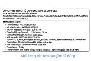Máy lọc không khí Samsung AX32BG3100GBSV 41W