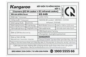 Bếp ba điện từ hồng ngoại Kangaroo KG446i