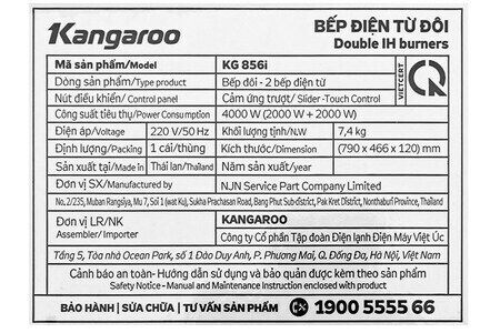 Bếp từ đôi Kangaroo KG856i