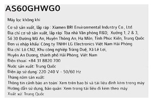 Máy lọc không khí LG PuriCare 360 Hit AS60GHWG0 41W