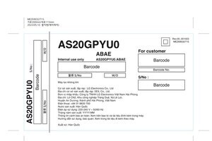 Máy lọc không khí LG PuriCare Aero Furniture AS20GPYU0 màu vàng 41W