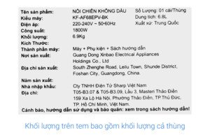 Nồi chiên không dầu Sharp KF-AF68EPV-BK 6.8 lít