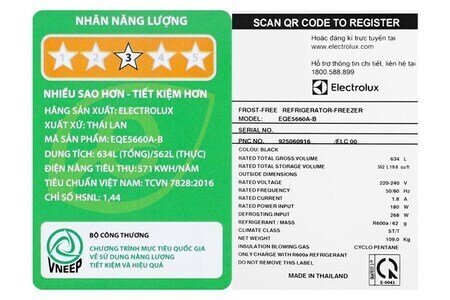 Tủ Lạnh Electrolux Inverter 562 lít Multi Door EQE5660A-B