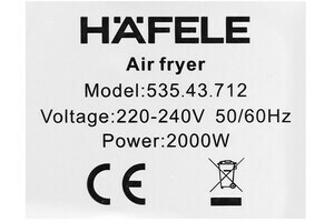 Nồi chiên không dầu Hafele AF-T5A (535.43.712) 5 lít