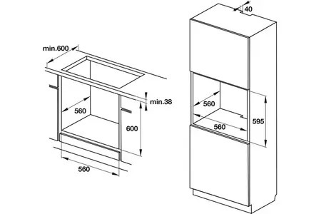 Lò nướng Hafele HO-KT60C 534.05.571 65 lít