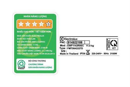 Máy giặt Electrolux UltimateCare 900 Inverter 11 kg EWF1142R9SC
