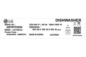 Máy rửa bát độc lập LG LDT14BLA4