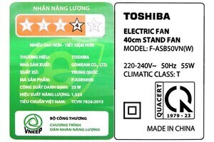 Quạt đứng Toshiba F-ASB50VN(W) 55W