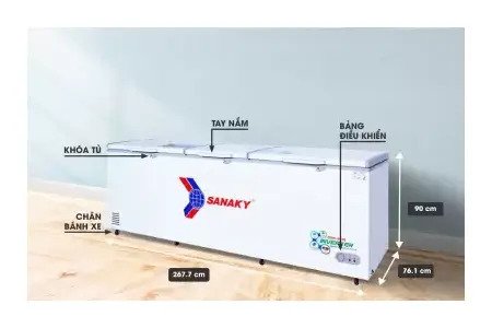 Tủ đông Inverter Sanaky 1100 lít VH-1199HY4K - kính cường lực