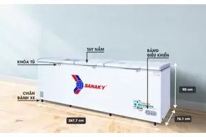 Tủ đông Inverter Sanaky 1100 lít VH-1199HY4K - kính cường lực