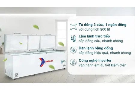 Tủ Đông Sanaky Inverter 900 Lít VH-1199HY3