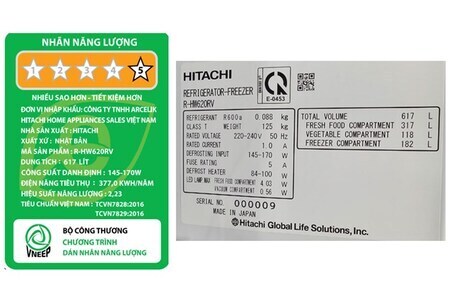 Tủ lạnh Hitachi Inverter 617 lít Multi Door R-HW620RV XK