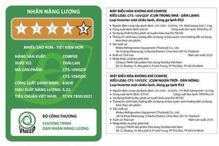 Máy lạnh Comfee Inverter 1 HP CFS-10VGDF