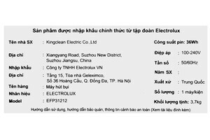 Máy hút bụi không dây Electrolux EFP31212