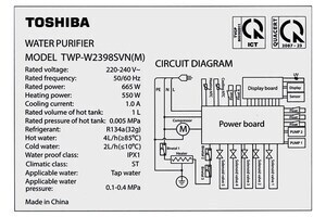 Máy lọc nước RO nóng nguội lạnh Toshiba TWP-W2398SVN(M) 10 lõi