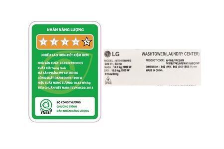 Tháp giặt sấy LG WashTower Inverter giặt 14 kg - sấy 10 kg WT1410NHEG