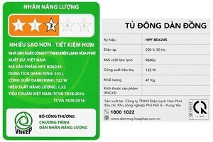 Tủ đông Hòa Phát 245 Lít HPF BD6245