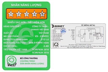 Tủ đông đứng Sanaky Inverter 213 lít VH-230VD3