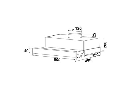 Máy hút mùi âm tủ Kaff KF-TL1008B