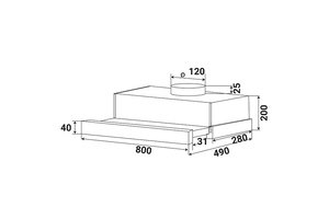 Máy hút mùi âm tủ Kaff KF-TL1008B