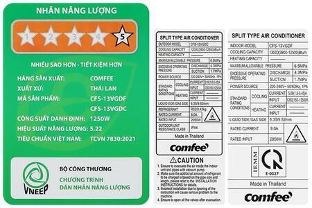 Máy lạnh Comfee Inverter 1.5 HP CFS-13VGDF