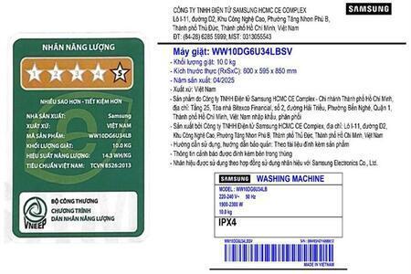 Máy giặt Samsung AI EcoBubble Inverter 10 kg WW10DG6U34LBSV