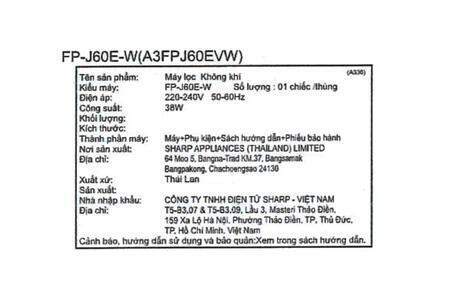 Máy lọc không khí Sharp FP-J60E-W 38W