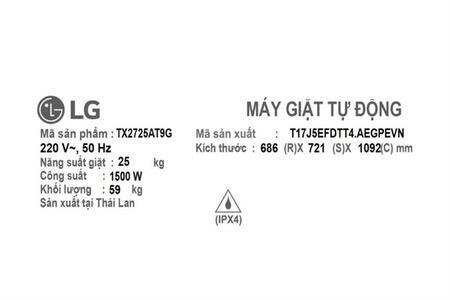 Máy Giặt LG Inverter 25 Kg TX2725AT9G