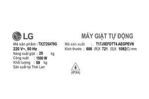 Máy Giặt LG Inverter 25 Kg TX2725AT9G