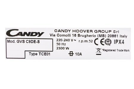 Máy sấy ngưng tụ Candy 9 kg GVS C9DE-S