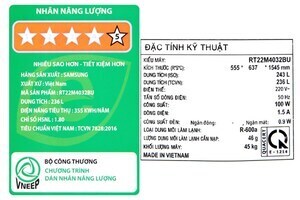 Tủ lạnh Samsung Inverter 236 lít RT22M4032BU/SV