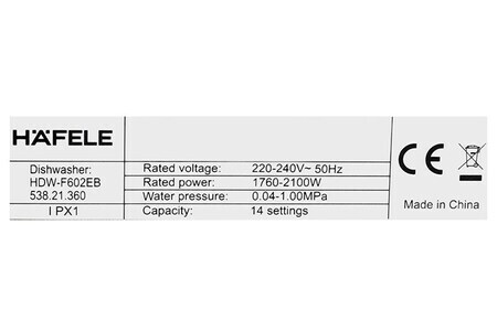 Máy rửa chén độc lập Hafele HDW-F602EB (538.21.360)