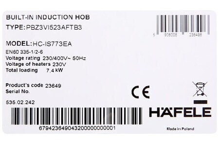 Bếp từ 3 vùng nấu lắp âm Hafele HC-IS773EA (535.02.242)