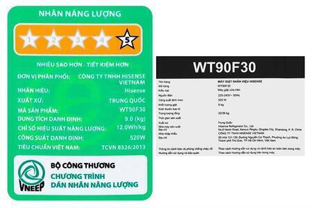 Máy giặt Hisense 9 kg WT90F30