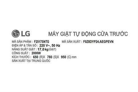 Máy giặt LG Inverter 17 kg F2517SNTG