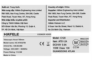 Máy hút mùi âm tủ Hafele HC-H7032TB (538.86.098)
