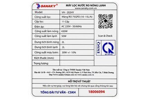 Máy lọc nước RO nóng nguội lạnh Sanaky 11 lõi VH202HY
